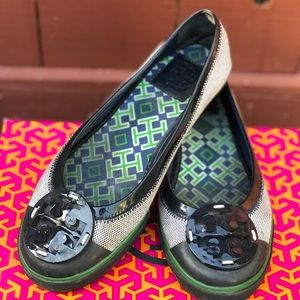 Black/Grey/Green rubber sole sneaker ballet flat